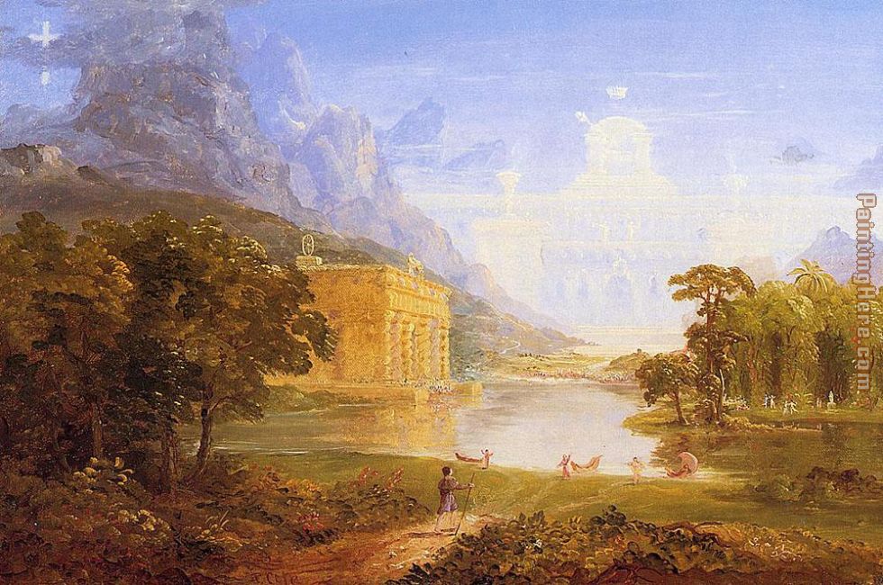 The Pilgrim of the World on His Journey painting - Thomas Cole The Pilgrim of the World on His Journey art painting